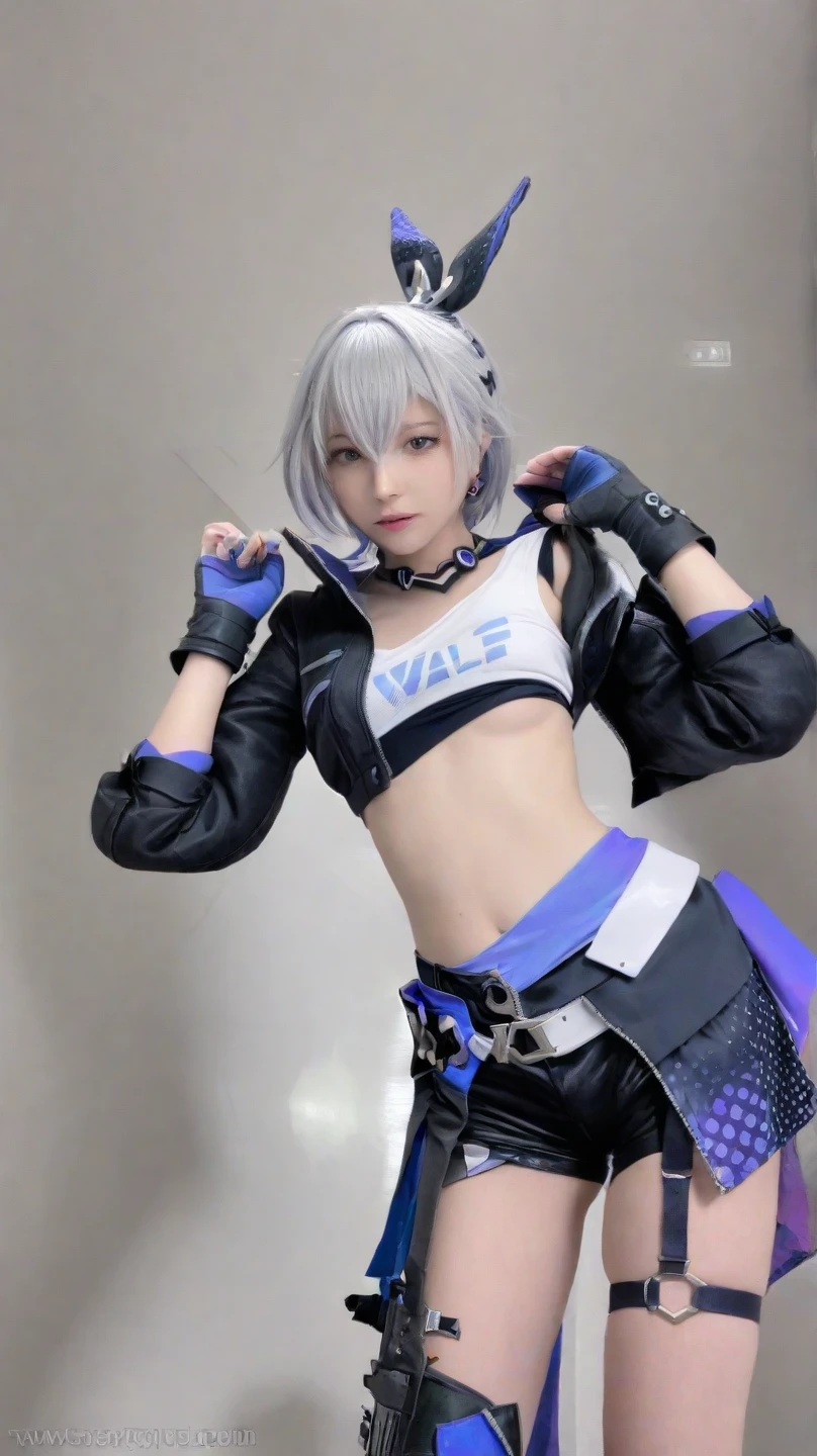 a close up of a person in a costume with a sword, as a character in tekken, female character, tifa lockhart with white hair, katana zero video game character, lunar themed attire, kda, slim body, cyborg - girl with silver hair, upper body realistic, fashion gameplay screenshot, fighting game character, new character, floralpunk elysian maiden, sigma female