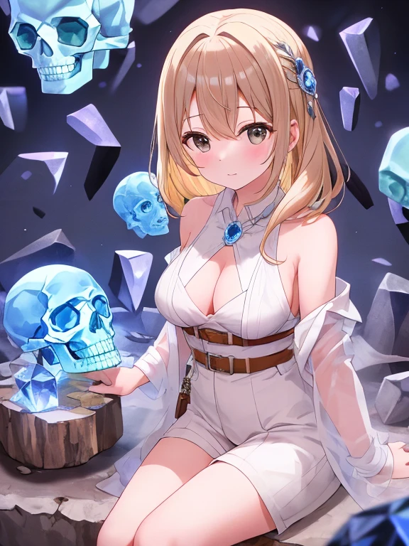 Masterpiece,absurd resolution,high quality,8k, TranslucentVisibility, (family friendly:1.1),1girl,solo,short hair,breasts,looking at viewer,hair ornament,thighhighs,medium breasts,heterochromia,multicolored hair,black thighhighs,hair flower,mole,mask,glowing,robot,glowing eyes,science fiction,android,joints,skeleton,robot joints,bone,gas mask,mechanical parts,spine <lora:translucent_Xl:0.8>