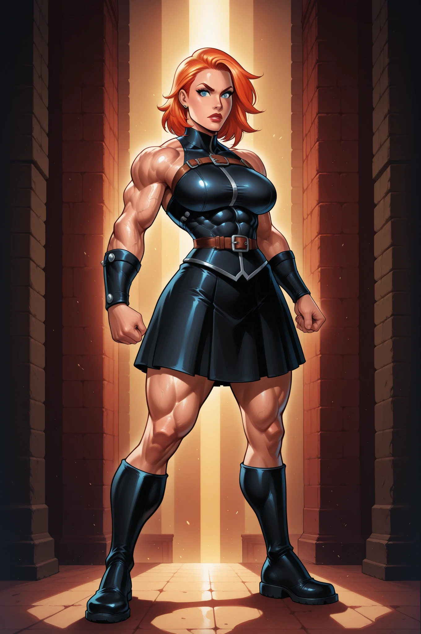 very big power house muscle woman abs big four arms