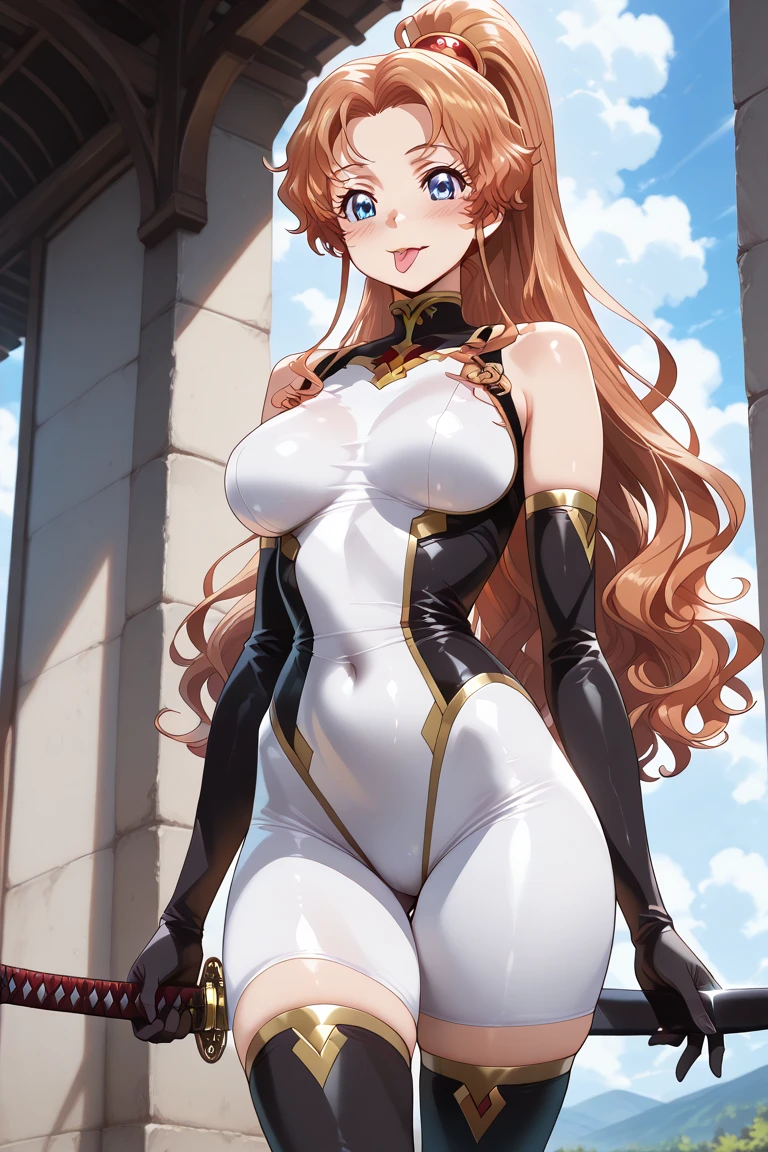 (best quality:1.5, highres, UHD, 4K, detailed lighting, shaders), red wavy haired, gradient hair, large breasts, suit, social lomg pants, mature woman , (pov), white background, colorful eyeshadow, dramatic lighting, sparkling eyes, sensual expression, golden earrings, flowing hair, delicate facial features, soft skin, high cheekbones, urban setting, white background, dont look for the camera, lean forward, wet with water.