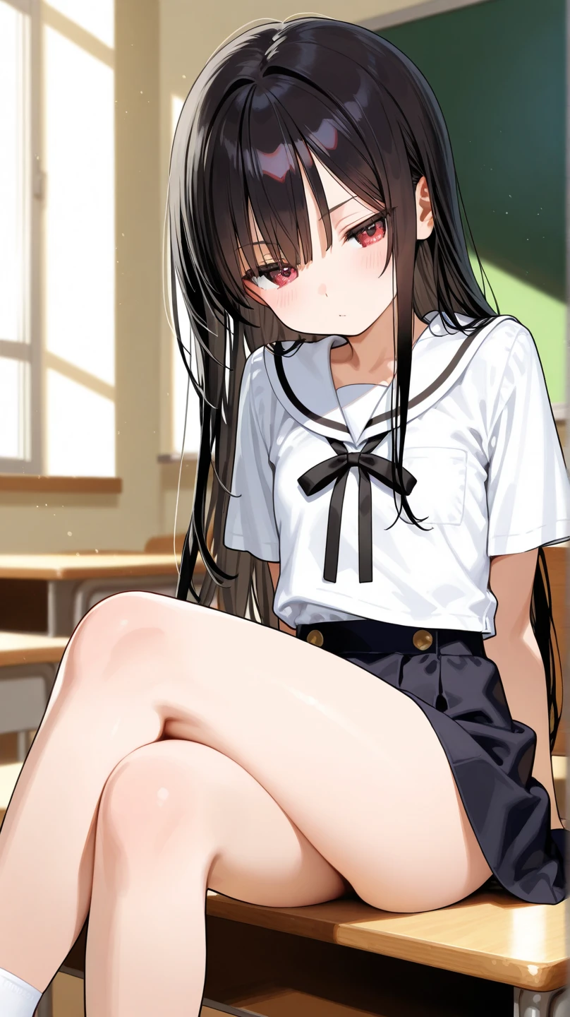 masterpiece, ultra quality, ultra sharp, ultra detailed, 1girl, solo, (good anatomy), haduki kurumi, (tattered torn dripping wet white gym shirt), navy gym pants, animal ears, randoseru, name tag, Japanese anime pose, laugh, BurumaShorts, Buruma, Gym Uniform, (((lying:1.4, spread_legs, legspread, split_legs, spreading legs)), (randoseru backpack:1.4), (((smirk smile))):1.4, buruma, blue buruma, black buruma, (cameltoe), (tattered torn short sleeve white gym uniform with colored hem), (tiny nipples), (white long loose socks), strong lighting, legspread, bukkake, cum on clothes, cum on legs, cum on buruma, cum on bloomers,