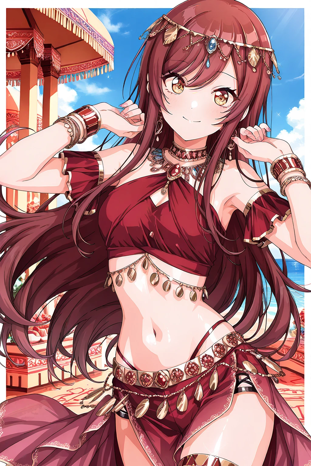 (8k、masterpiece、high resolution、Detailed Images),Symboli Rudolph,umamusume,Highly detailed face,highest quality,smile,,(Horse tail),Sing a song,Ultra mini skirt,belly button,Micro Panties,Clear Page,Erect nipples,Sweat,From below,Spread your legs