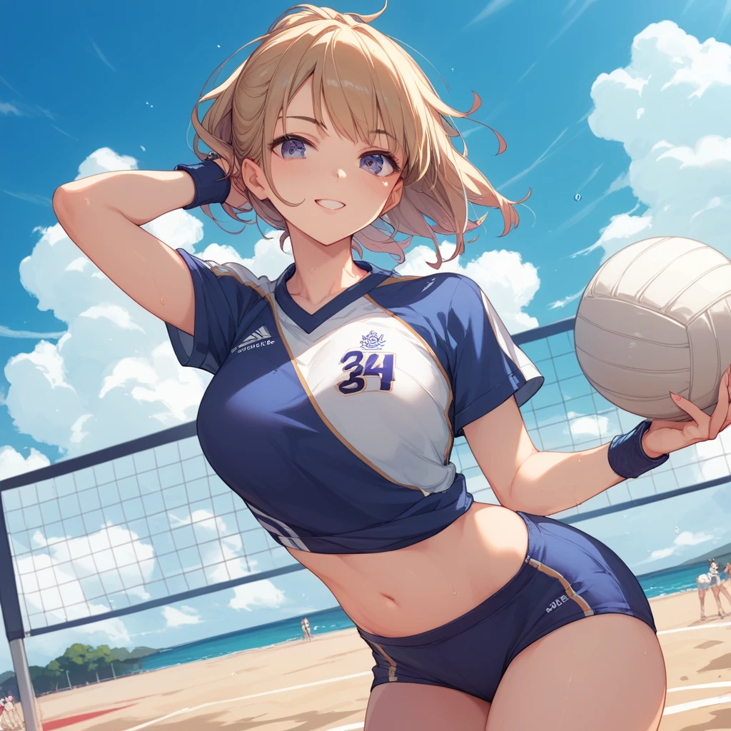 Beautiful girl playing volleyball