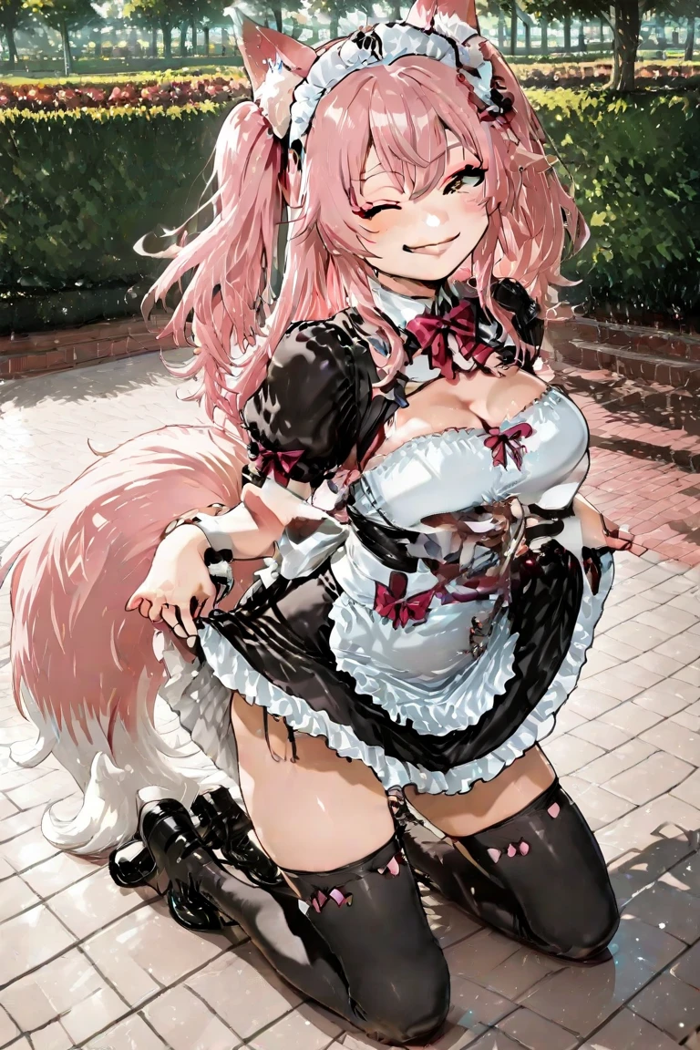Young girl with pink hair, long twintail hairstyle, small bushy eyebrows, wearing gothic lolita clothes, lolicon (Zankuro) drawing style by zankuro artist, Zancrow style, image uploaded in R34, in the mall, flirty smile , suddenly having sex in public, ((doggy style sex)), ((public sex in a street)) naked ass in the male crotch, perfect anatomy, (view from above), ((looking at the camera with a shy smile while him ejaculate inside her with a lot of semen bubbling))