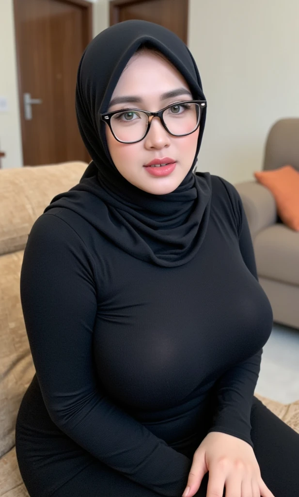 (Large C breast: 1.6), sexy breast, cleavage, (hijab), (open front clothes: 1.3), sexy bra, real skin, realistic skin, real breast, realistic breast, detailed skin features, detailed clothes features, body proportions, voluptious body, huge , nude body Nude,tits, huge tits