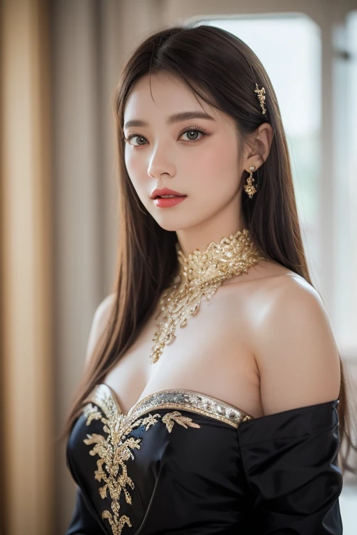 A goddess adorned in a seductive fantasy attire