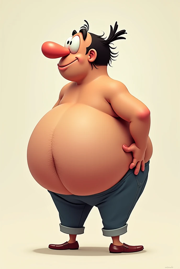 Show me a man, naked. With a bubble and fleshy butt