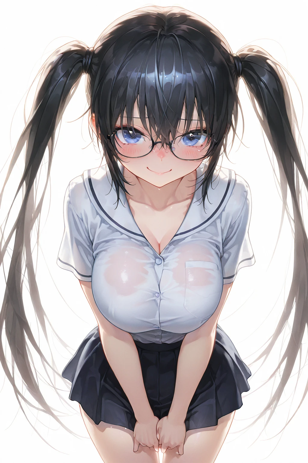 <lora:jill_V4:0.7>, solo, 1girl, long hair, (looking at viewer), (large breasts), (thick), toned, (kneeling), <lora:Style_ishikei:1>, school girl, miniskirt, <lora:shirtliftv3:1>, shirt lift, bra, tie, tights,