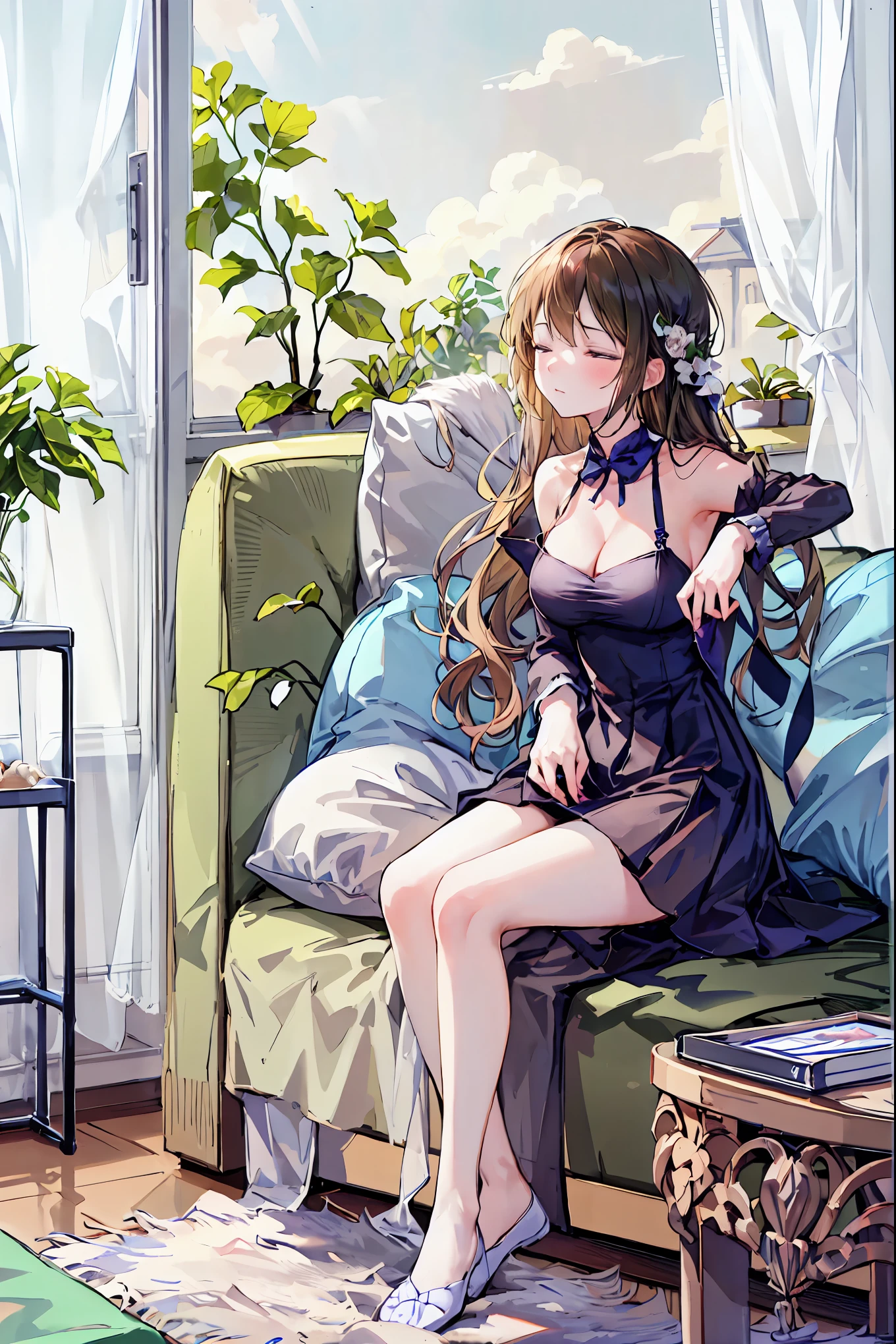 (1girl:1.3),realistic photograph, photorealistic:1.4
official art, ultra detailed, beautiful and aesthetic, beautiful, masterpiece, best quality, sitting down, spread legs, hands behind head,
big breasts,(naked), fingers spreading open,