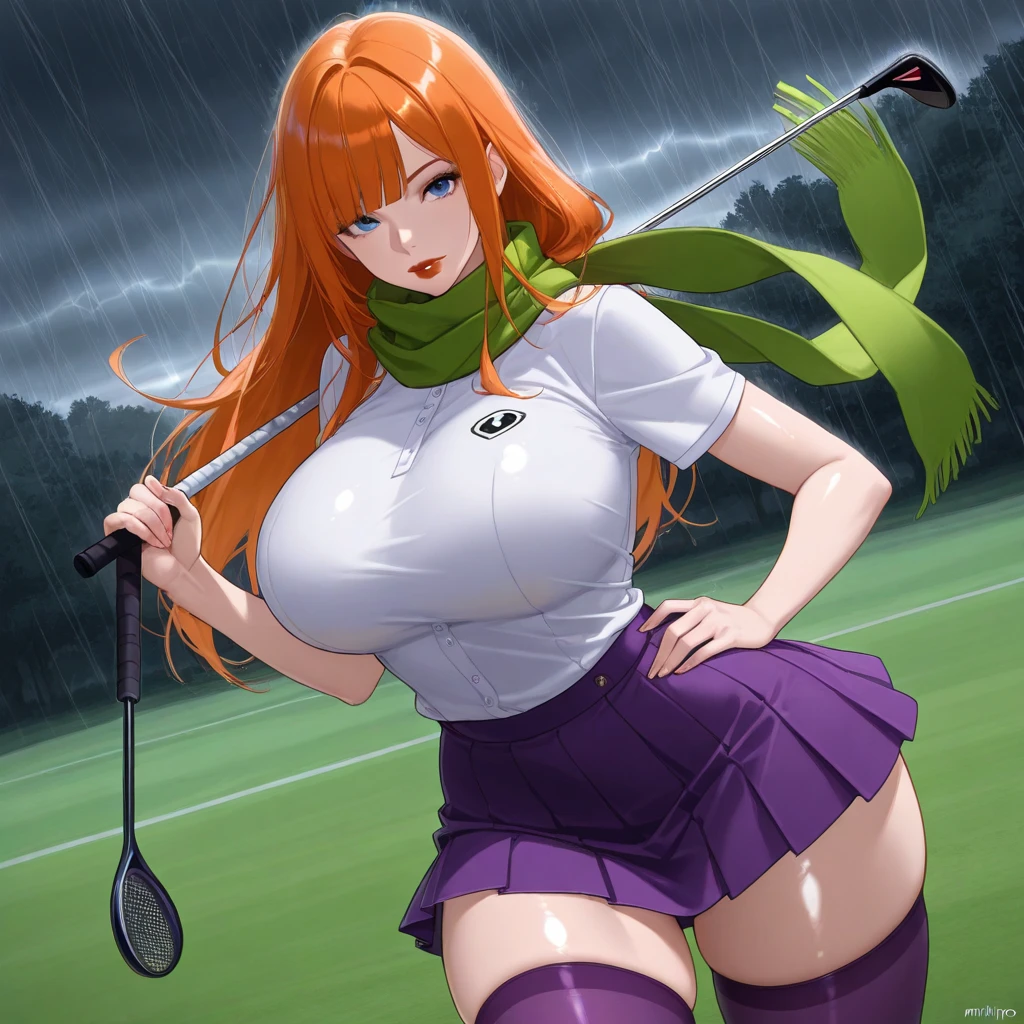 mastute piece,Best Quality,insanely detailed,8k cg,nsfw,
(shoot upper body:1.3),
(1girls:1.3),standing,looking at viewr,body in front,both arms behind back,(golf-wear:1.3),(bare breasts:1.2),(bare nipples:1.2),
break,
blush,shy,(ecstasy face),(trembling:1.2),break,(light orange hair:1.3),
break,
perfect breasts,perfect teats,(open mouth:0.9),(large breasts:1.2),
(golf-course),