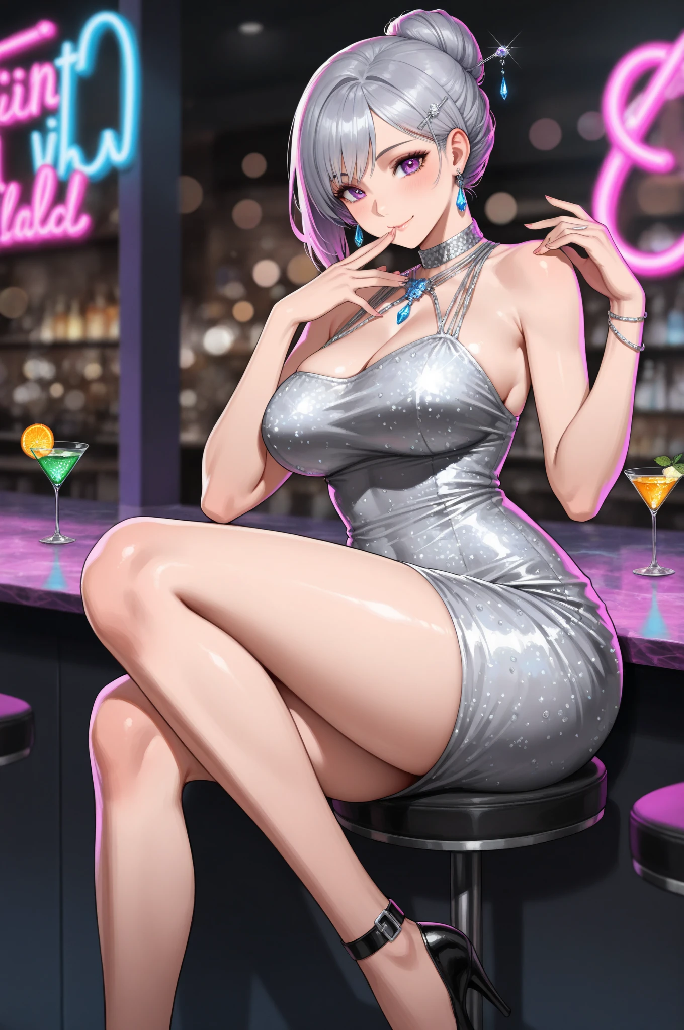 In the plane, 2 female flight attendants, standing, Tray in hand:1.2), (tight fit clothes:1.2), (Tight white vest:1.4), (Wear a white vest over a naked body:1.1), (Delicate white lingerie mini skirt 1.4), (Wear a short purple skirt over pantyhose,The chest is large),(Love print on vest), (Hang the neckline:1.2), bare shoulders, Plump big breasts,Perfect body slim curves,Blush,