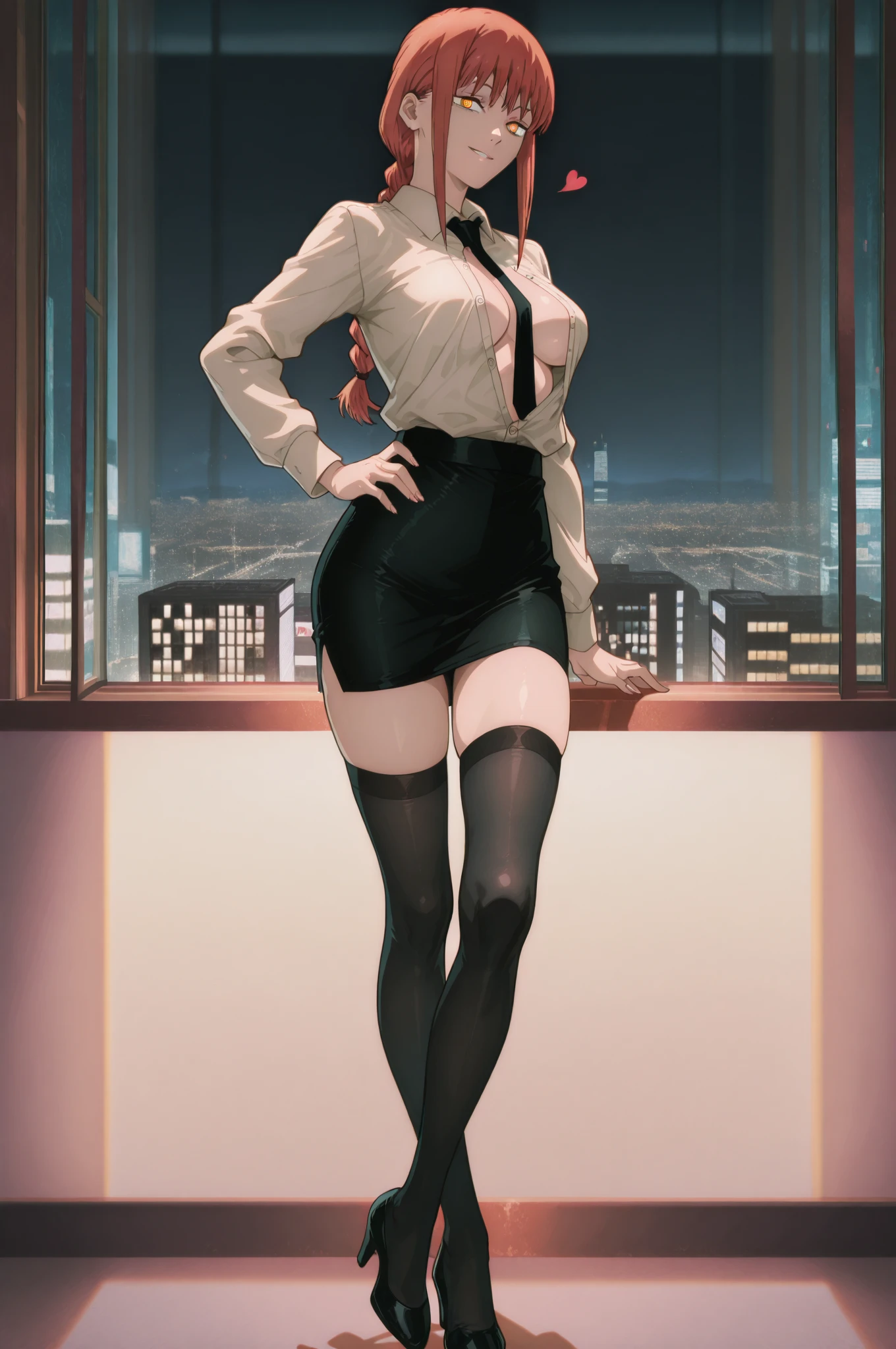 ((midynight, Need, 8K, tmasterpiece:1.3)),one-girl, full bodyesbian, Long legs, Focalors:1.2, perfect figure beautiful woman:1.4, Slim abs:1.1, ((Dark brown hair, huge tit:1.2 )), (White tight shirt, office uniform,Black silk skirt, standing on your feet:1.2), ((city night scene,Office floor-to-ceiling windows:1.3)), Highly detailed facial and skin texture, A detailed eye, largeeyes,cute face,Alafeld Asian woman posing for photo in shirt and short black silk skirt, very sexy outfit, Sexy style, Asian, Sexy girl, Sexy outfit, sexy body and sexy abdomen, spellbinding,spellbinding, Sexy look, stunning high tech, hot petite,, revealing outfit, seductive and powerful, Jaw-dropping beauty, seductive lady,((blacksilk:1.5 )),((black lence stockings:1.5 ))