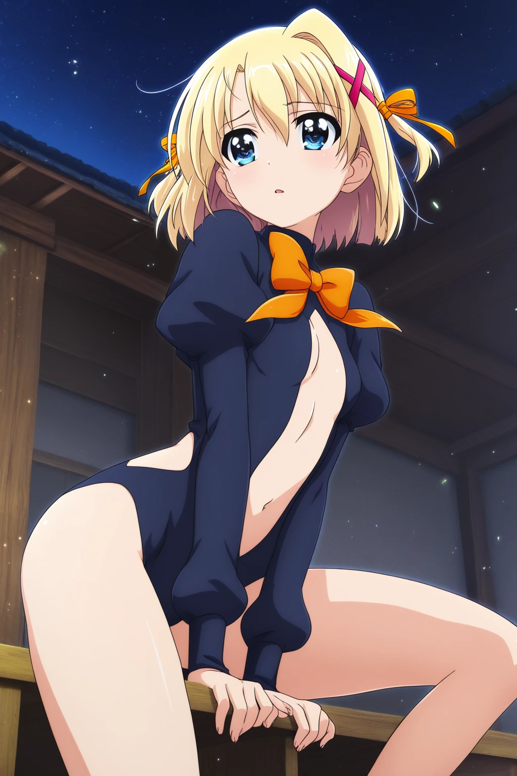 score_9, score_8_up, score_7_up, score_6_up, score_5_up, score_4_up, source_anime, anime screencap, anime coloring, kikoru, 1girl, blonde hair, twintails, , hair ribbon, black ribbon, bangs, upper body, room, bed, indoors, blush, , cleavage, looking at viewer, undressing, navel, sitting, nipples, stomach, micro bikini, hand in panties, hand in pussy, masturbate, masturbation, open mouth, moaning, closed eyes, cum, cumming, screaming,