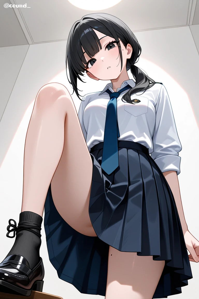 (step piece, highest quality),High resolution, super sharp, In 8K,1 girl,shoulder length black hair,Large ribbon,eyes are brown,black glasses,blush,Looks a little shy but happy,A pleasant feeling of openness,With teary eyes,eyes are brownです,cute,positive,leaning forward,very thin limbs,very small butt,black shoes,peace sign with both hands,While flipping up her small, white, dirty panties.,Thin panties that cut into genitals that are too small,The girl's panties stuck together and turned yellow.,See-through white underwear,Alley,Elementary school girl,small child、infant、Very small stature,vagina、transparent pink pussy,naked,Please open your genitals、 Sheer white panties, close-up,squatting position,M-shaped legs,Masturbating,looking at the viewer,urination from female genitals,lots of pee,I urinated,show off your pee,must:Squat down and spread your legs as wide as possible,Detailed clean cracks,