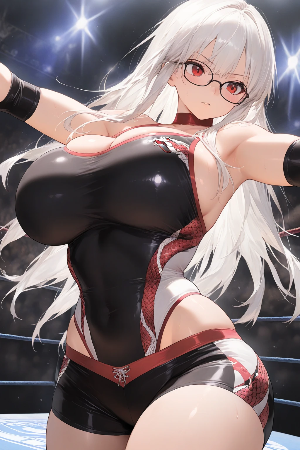 ((masterpiece)), Highest quality, Absurd, Super detailed, Holographic, Cowboy Shot, Dynamic pose, Golden Ratio, Very cute girl, Mature Girls, Very beautiful, Super beautiful asian girl with super beautiful purple eyes, Very beautiful white hair, Shiny skin, High Ponytail, nice and sexy body, Slim and delicate body, Perfect body, Fox Headset, Cute alien spaceship photographed in 4K，Transparent Background，Great picture，Anime manga girl，Cyberpunk characters，cyborg，Pure white background，(Huge breasts)，Silver Hair，Black jumpsuit，blue eyes，Red frame glasses,((((1 female)))),((((Thick body)))),26-year-old female，Tie your hair into a ponytail,beautiful girl, (Open your mouth, Sticking out tongue:1.1), (corset piercing:1.3), teeth, (Expressionless, Emotionless eyes, Sparkling Eyes), Long eyelashes, Red Crack, very short blonde hair, (Grey Eyes), (Dark Skin), Manicure, 平らな胸 Highest quality, Belly button, Kunderlim Eyewear, Ruffled Dress, Bare arms, Too much exposure, Bare shoulders, The background is solid black, Gothic Lolita, (Five Fingers, Four fingers and a thumb), Professional Lighting, Highest quality, Tabletop, Super detailedな, Capture the cutest moment, Depth of written boundary, Ultra-high resolution, Fine details, 16k wallpaper,