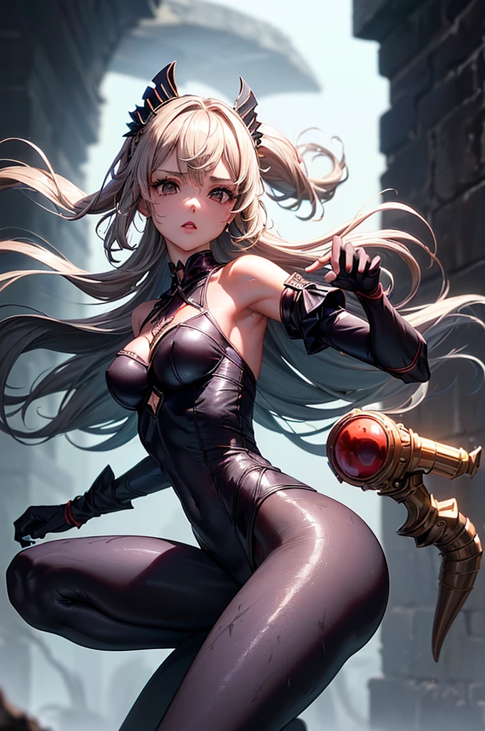 (Photorealistic:1.8, highest quality:1.8,8K masterpiece:1.8,High resolution,Mastepiece:1.8,RAW Photos,Cinematic lighting),No split screen、Sunset、Pool、
(1 android girl:1.3)、Completely naked、choker、Shark themed helmet、Latex suit、Pop design decoration、Double-handed sword、Her image color is purple、
Beautiful ass、Beautiful thighs、Plump nipples、cameltoe、Normal ear、correct2Benzu、Body painting with a pop design drawn all over the body、Glowing red eyes、Fine Lines