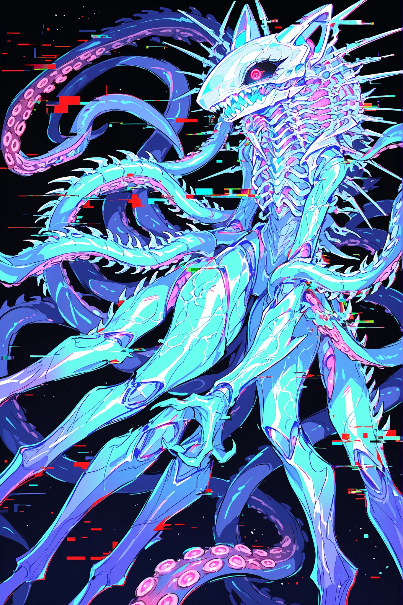 a white scary monster (in a testing room) )
