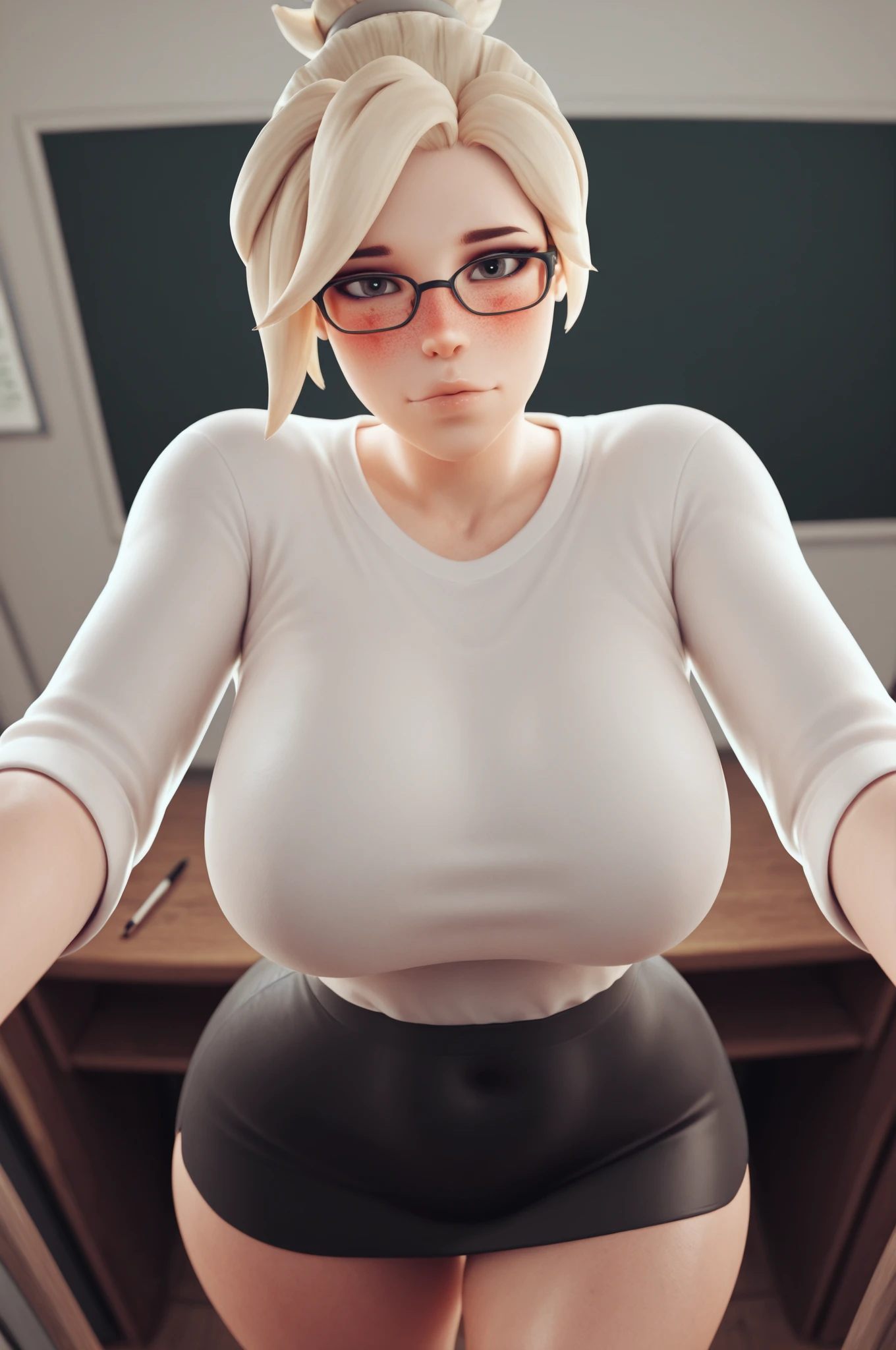 (best resolution, A realistic photo, in full height, 2heads, blonde woman, big breastes, mother and daughter, Adult woman, teenaged, sportswoman, wide hips, thick-thighs, Big Woman, High, height difference, brunette with glasses, Huge-breasts, Different hairstyles, black button-down shirt, Office suit indoor background, businesswoman, business suit, pants, jacket,