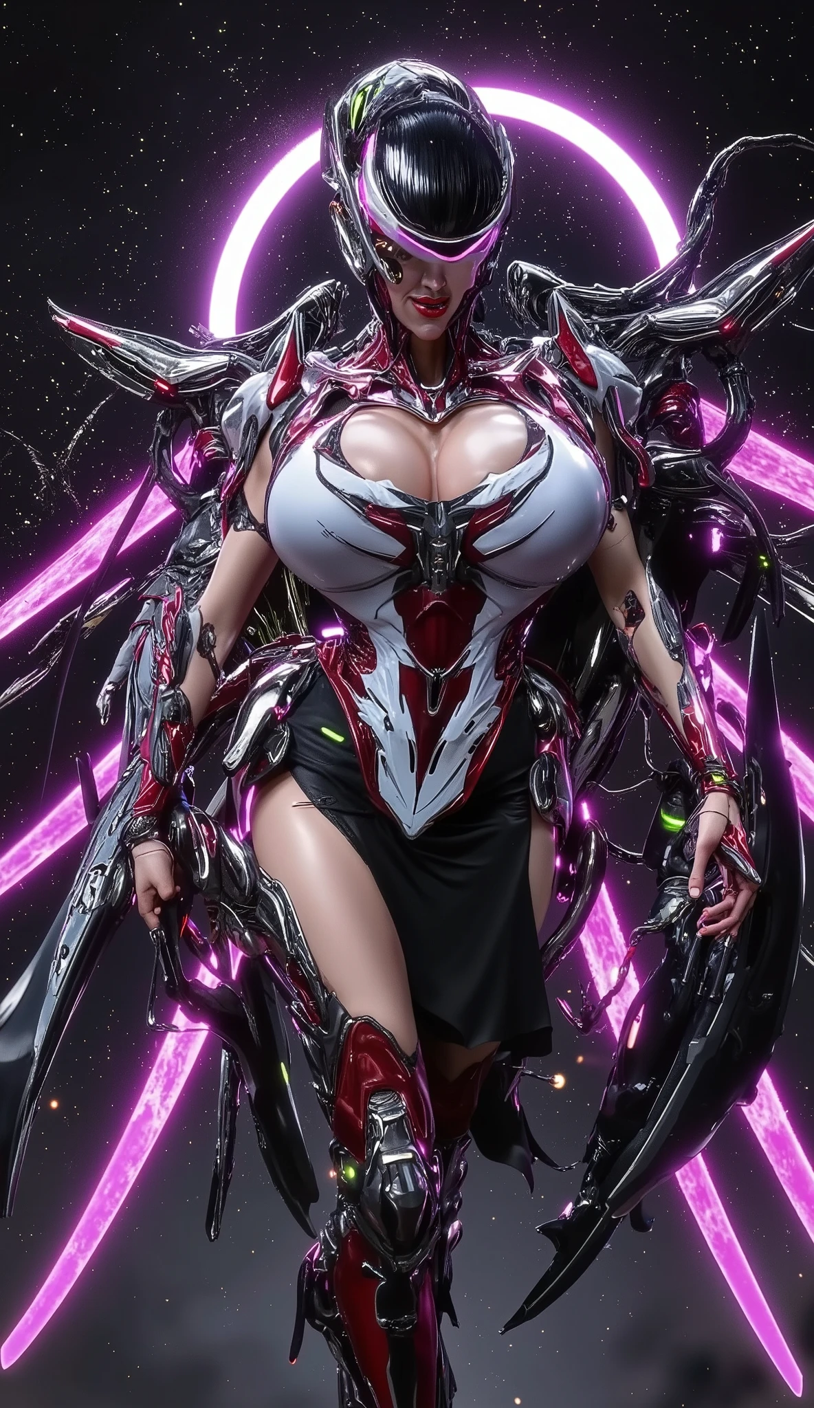 (beautiful girl:1.25), (megan fox:1.25), (young bodybuilder girl wearing cybernetic muscle suit:1.25), (medusa head with tentacles:1.25), carnage muscular physique, seductive face, mouth wide open carnage style, long red hair, perfect muscular body, super skinny legs, sissy, femboy, (carnage style physique), (large fake breasts:1.45)