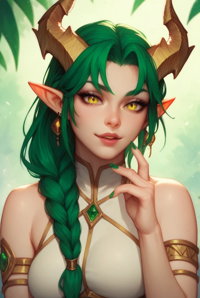 a woman with blue hair and a green flowy ballgown is standing, green silk top, silky flowy skirt, ballroom, ballgown, golden jewelry, style artgerm, trending artgerm, artgerm style, artgerm lau, style of artgerm, artgerm and rossdraws, blue tiefling, extremely detailed artgerm, as seen on artgerm, like artgerm, artgerm art, siren eyes, flowy ballgown, green and gold gown, lightblue skin, siren, gills, pearl necklace, sea elf, light azure complexion, siren eyes, seductive eyes, slim body, slim figure, tattoos, dark tattoos on arms, royalty, poofy dress, thick lips, tease, small frame, aquatic