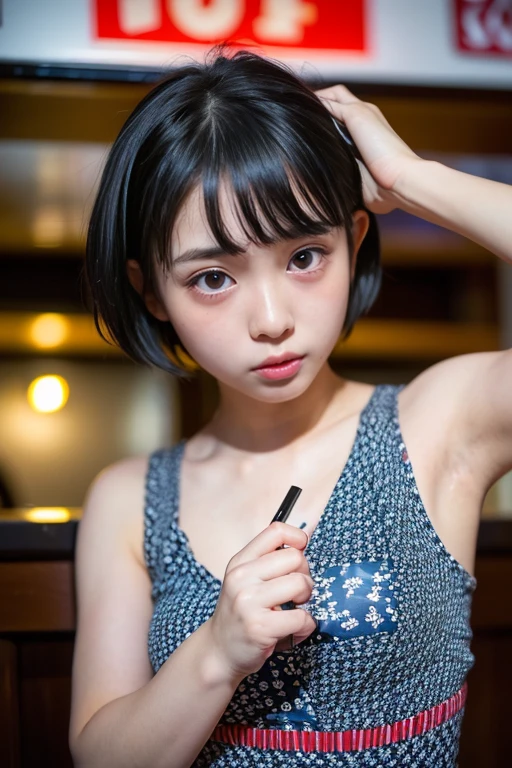 Bodybuilder Naked, (((VERY SHORT HAIRCUT:1.6))), masutepiece, High quality, UHD 32K, Realistic face, Realistic skin feeling , A Japanese Lady, 8 years old, , Very cute and baby-like face, (((FLAT CHEST))), (MATRIX WORLD), ((look In front at the camera and SADNESS)), ((())), (((CUTE GIRL))), ((GREEN FLUORESCENT LIPS)), ((wering lingerie Bra Floral Pattern)) little Bodybuilder, ((flat chest:1.8))