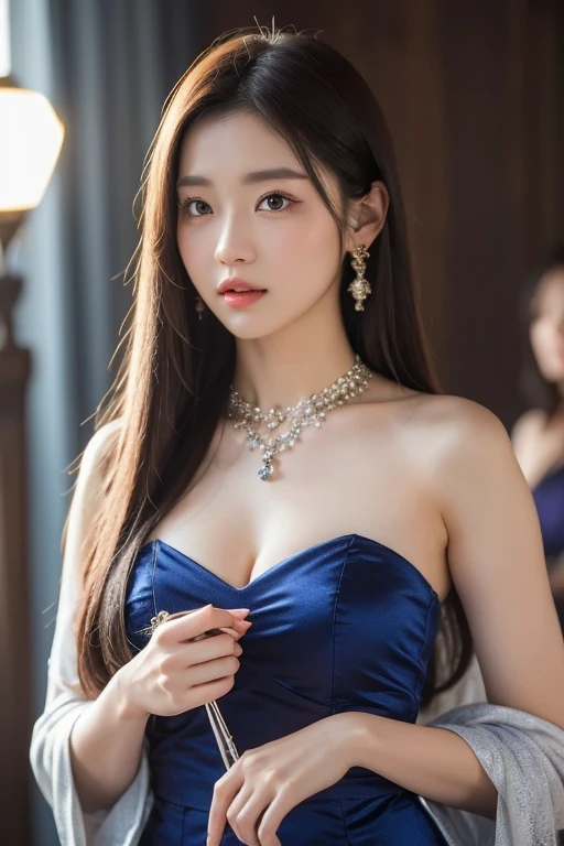 8k, Ultra-high resolution, Highest quality, masterpiece, 三分割法によるphotograph,Surreal, photograph, 1 Girl, (16 years old:1.3), pretty girl, Cute Face, 細部までBeautiful Eyes, 細かくdetailedに,masterpiece,One Girl:1.2,Japan Female Teachers,cowboy shot,Serious expression,Black short hair,hair bun,Super Beautiful Girl 4,((1 girl:1.4)),Shine, Natural skin texture、(Stylish clothes:1.4)、(The highest rank of ceremonial attire:1.4)、Attractive girl、16 years old、(Perfect female body:1.4)、(女の子のポートレートphotograph:1.4)、(Photorealistic images:1.4),Fantasy art,(Beautiful Face:1.4),Beautiful and attractive eyes、Beautiful Eyes、(Tight waist:1.4)、(9 Beautiful girls with perfect body proportions:1.4),Red lips,(choker:1.4、necklace:1.4、Earrings:1.4),Looking at the audience,(((Ideal body type))),A-cup small breasts :2,、Portraiture:2、Perfect Anatomy、鮮明なdetailed、detailed,Fashion magazine cover,Thin lips,Gray background ,完璧でBeautiful Face ,完璧でCute Face, Skin with attention to detail, Perfect limbs、Narrow waist,Looking at the audience,(((Ideal body type))),A cup small breasts :2,Portraiture:2,Perfect Anatomy,鮮明なdetailed,detailed,Surreal,Light and shadow,spotlight