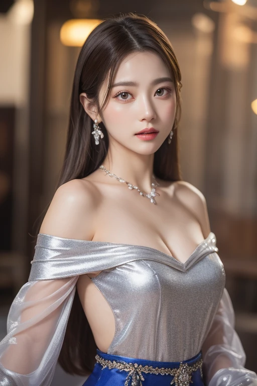 china dress, SMALL BREAST, sexy pose, model pose, earring, AUTUMN park, colorful lamp stall, shanghai street night, moonlight, windy, hair flying, night, extremely detailed eyes, extremely detailed face, best quality, extremely detailed, one person, one girl, ultra-detailed, (realistic, photo-realistic:1.3)