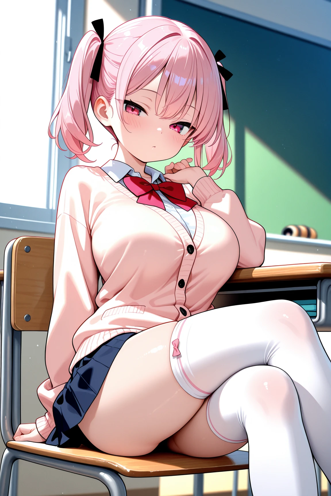 (((masterpiece, Highest quality, High resolution, 超High resolution, Perfect Pixel, Depth of written boundary, 4K, RTTX 10.0))), Beautiful Anime Women, Beautiful art style, Anime characters, ((Smooth texture, Realistic texture, Anime CG Style)), Exact finger count、Exact number of legs、(Exact number of arms:1.0, Exact number of hands:1.0), (Perfect hands, Perfect Anatomy), Cinematic, Realistic, Extremely detailed CG, Daytime lighting, Perfect lighting, Best Shadow, The best natural light, whole body, Perfect body, バランのとれたPerfect body, Perfectly balanced style, (Slender body:1.2), Small face, ((bangs, Various hairstyles, Stylish hairstyle)), ((3人のかわいい女性はlocker roomで着替えている:1.8)), ((Sexy and cute white underwear, Sexy and cute light blue underwear, Sexy and cute pink underwear:1.3), (Stylish shiny satin panties, Side-tie panties, Panties with a plain center and lace decoration on the sides:1.3), (Thin panties with ribbon:1.3), (Micro Satin Bra, Lace-trimmed bra, Thin bra with ribbon:1.3), (garter belt, Garter Strings, Knee socks:1.3):1.3), (Beautiful big , Cleavage:1.1), (Embarrassed expression:1.2), (locker room, locker room:1.5), naked, (In underwear:1.2). whole body, Angle from the front, All three are the same height, Accurate perspective