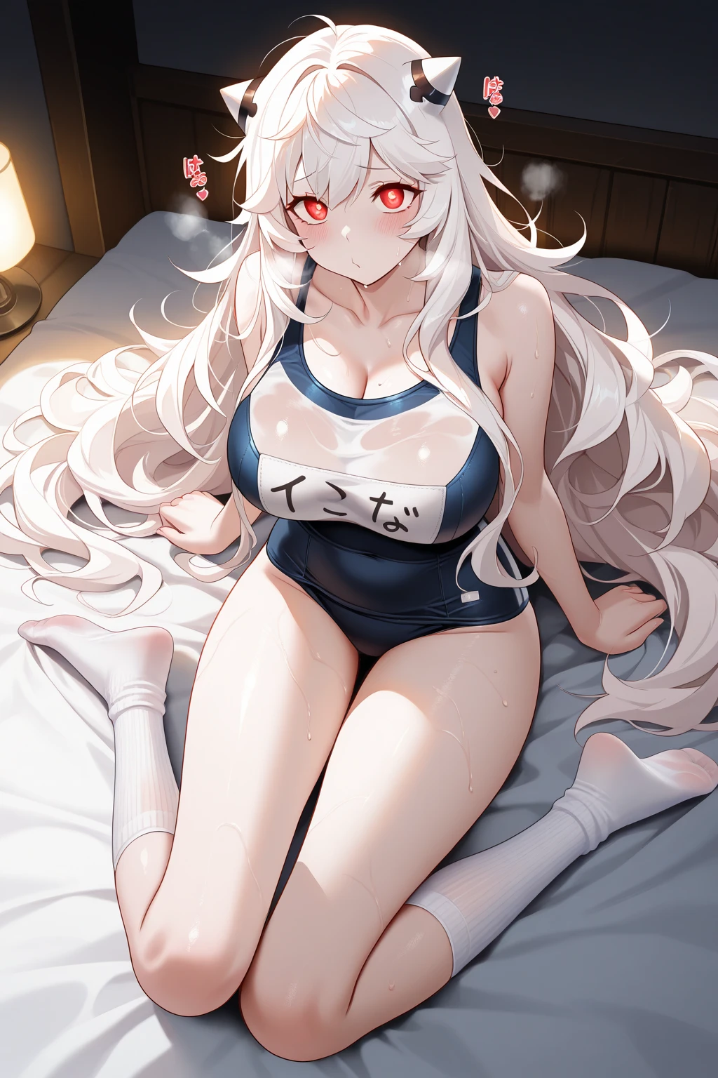 masterpiece, Top quality, Ultra high definition, Maximum resolution, Very detailed, Clean skin, アニメ, Flipping panties with hands, Flipping bra with hands, Pulling clothes with hands, Full body, , Slender, Very cute, Young face,  girl, Red eyes, Semi-long hair, Silver hair, Braided hair, Lying down, Wide open legs, Raised legs, Flipping clothes with hands, Twisting clothes with hands, White costume, rabbit ears, bunny girl, semi-undressed, wet clothes, wet body, thin-skinned clothes, clothes with visible tips of breasts, sweat, breasts protruding from clothes, clothes with sheer tummy, under breasts, embarrassing, blush, show off, cleavage, crotch shows through, areola see-through, pubic area open, open, Pubic area visible, vaginal launch, minora, penetration, , with two men ,Sleeping on a futon,Sleeping in a bad position