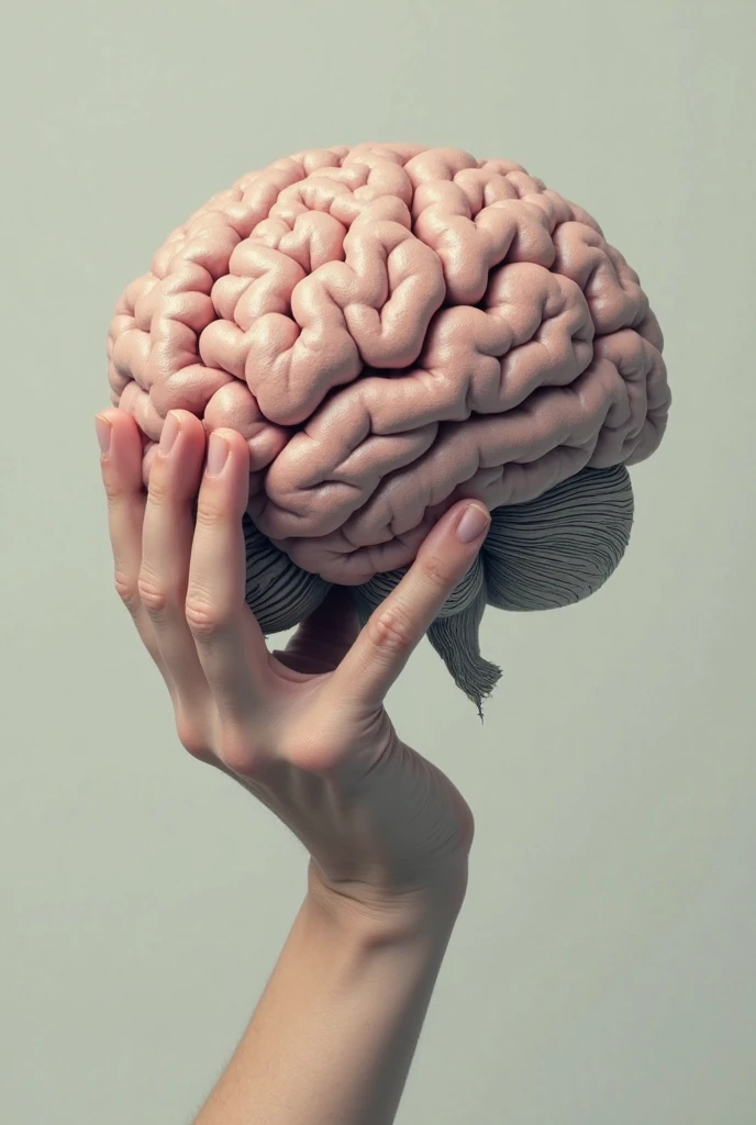 Brain with hands drawing
