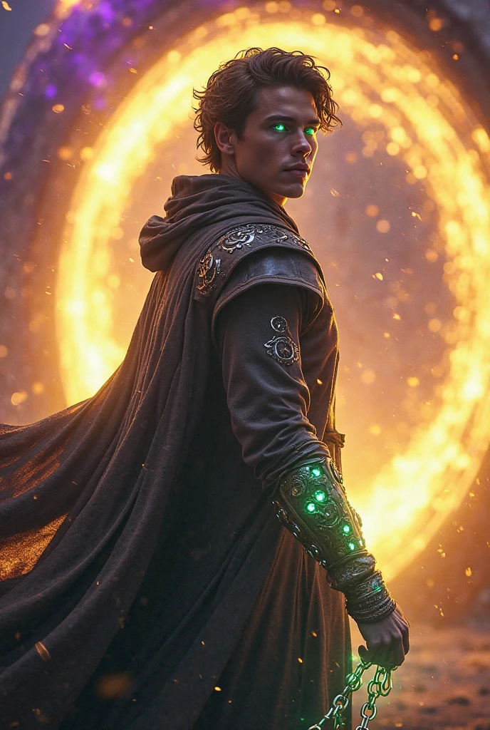 A hyper-realistic cinematic portrait of a young man standing ...