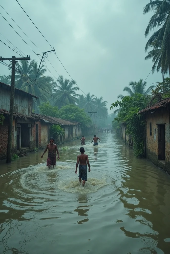 Bangladeshi People suffering during flood.