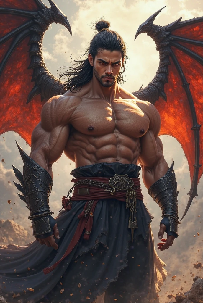 8K,A demon in the fires of hell,bat wings,Evil Gaze,black binoculars,ugly and distorted expression,muscular macho body,The lower body is covered with black hair,sharp nails,barefoot,rugged rock surface,masterpiece,Photorealistic RAW photos of the highest quality。bright colors,rich colors, Backlight, cinematic lighting, film grain, 50mm lens, Nikon D850,beautiful expression,fantasy art,character art,Glaring at the viewer,
