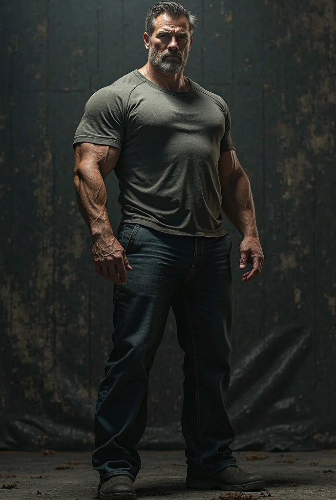 Naked muscular man from the front