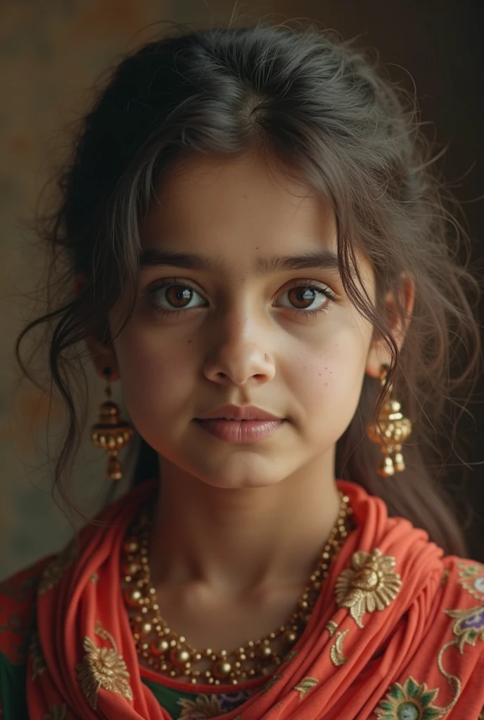 A girl 10 years old with flag of pakistan and write her name "Romaan"