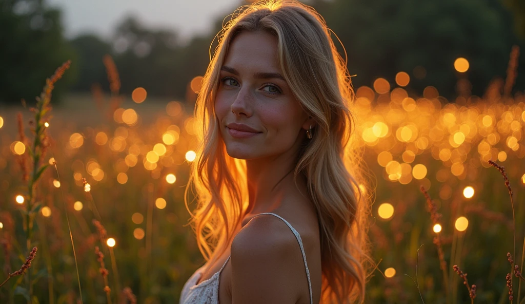 Create an inspiring image that conveys confidence and self-awareness. The image should include a smiling and confident woman in a natural setting, such as a field or garden, at sunrise or sunset. Her expression should convey confidence and serenity.
Incorporate a Star of David discreetly positioned in a corner of the image or subtly into the background. Add elements of soft golden lights radiating around the woman to create an effect of illumination and mysticism.
Include a numerological diagram in a lateral area or subtly within the image to suggest the in-depth and analytical content of the numerological map. Add a catchy phrase at the top or bottom of the image: "Discover Your True Purpose", using an elegant and legible font with colors that harmonize with the rest of the image (gold and soft blue).
Use soft and comforting tones, with a mystical and attractive touch, blending natural light and graphic elements to create a harmonious look.