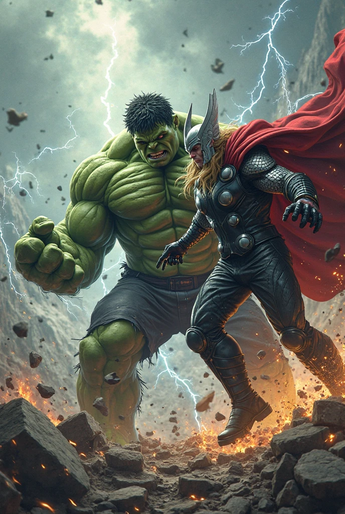 Hulk in a full-body battle against Thor --auto
