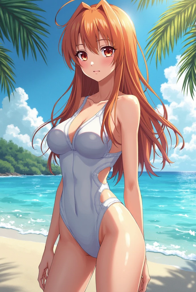 "(best quality,4k,8k,highres,masterpiece:1.2), ultra-detailed, (realistic,photorealistic,photo-realistic:1.37), black swimsuit dress, beautiful detailed eyes, beautiful detailed lips, long eyelashes, slim body, light-skinned, elegant posing and postures, radiant smile, flowing hair, graceful movements, sunny beach scenery, soft sand, crystal clear waters, gentle waves, swaying palm trees, golden sunlight, vibrant colors, warm and tropical atmosphere, soft and diffused lighting, perfect composition, stunning perspective, professional photography aesthetic."