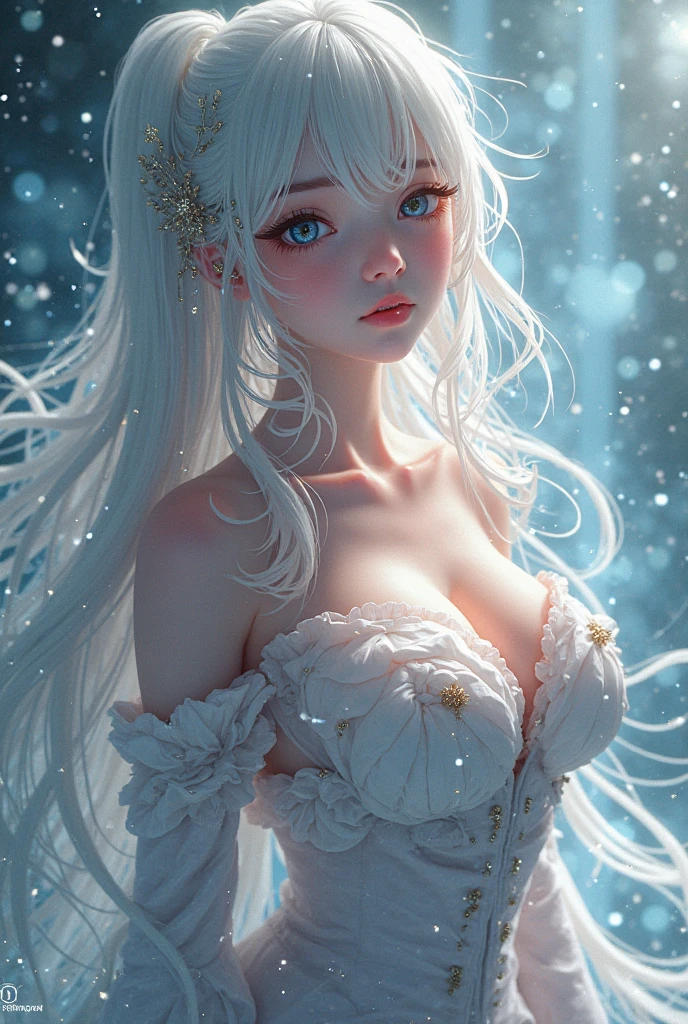((masterpiece)),  highly detailed, best quality, 8k, (soft light), cinematic light, beautiful detailed eyes, 
1girl, white hair, long hair, next to a bottle of perfume, elegant, cozy, clean detailed anime art,  trending on artstartion,  iridescent, opalescent,  cream dripping on face, warmly lit, soap, (pink and white theme),