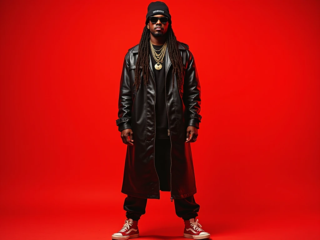 Sitting in a chair and head down a man with light brown skin and black Rastafarian hair, in his hand something remarkable a golden crucifix that shines brightly, wears clothes with thick fabric and boots very reminiscent of a futuristic cyberpunk American cowboy, in a futuristic hospital all in white