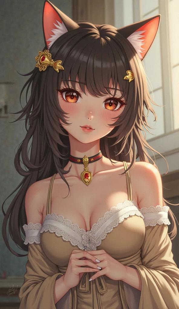 ((Biologically correct limb count))、((whole body including face))、4K、Masterpiece、((Focus on the face))、((Symmetrical, well-proportioned facial features))、Eyes with delicate depictions、(((One beautiful woman)))、Outstanding style、Slender Body、((Headband、Gothic Lolita、Orange Dress、(High heels)))、(smile）、(Close-up photo of the lower body）、High angle、Look Up、Photo with white border、looking at the camera、Strike a pose for the camera