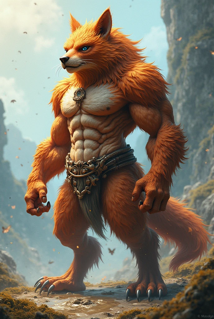 A man is half man and half fox