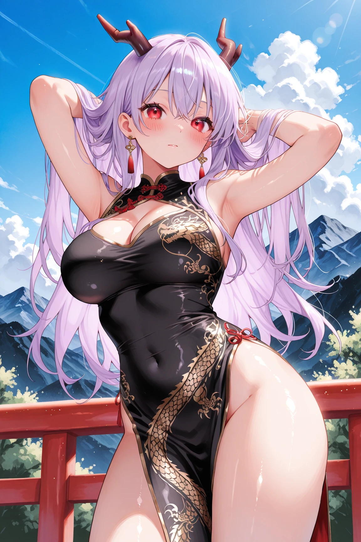 masterpiece, best quality, beautiful art, high resolution, well formed hands, body and fingers, 1 woman, solo, Yae Miko, grown up, adult, big breasted, cleavage, full body, , wearing a Bremerton kung Fu cruiser outfit, sexy and skimpy chinese dress outfit , long hair, hair ornament, gorgeous legs and thighs, she is fighting in a combat match at a martial arts tournament, she is getting ready to fight, making her guard pose, action and fighting scene, about to hit the viewer, looking at the viewer, sweating , feeling confident and proud, smiling joyfully and happily, charming her opponent with her beauty, bouncing breasts, fighting scene, martial arts tournament on the beach