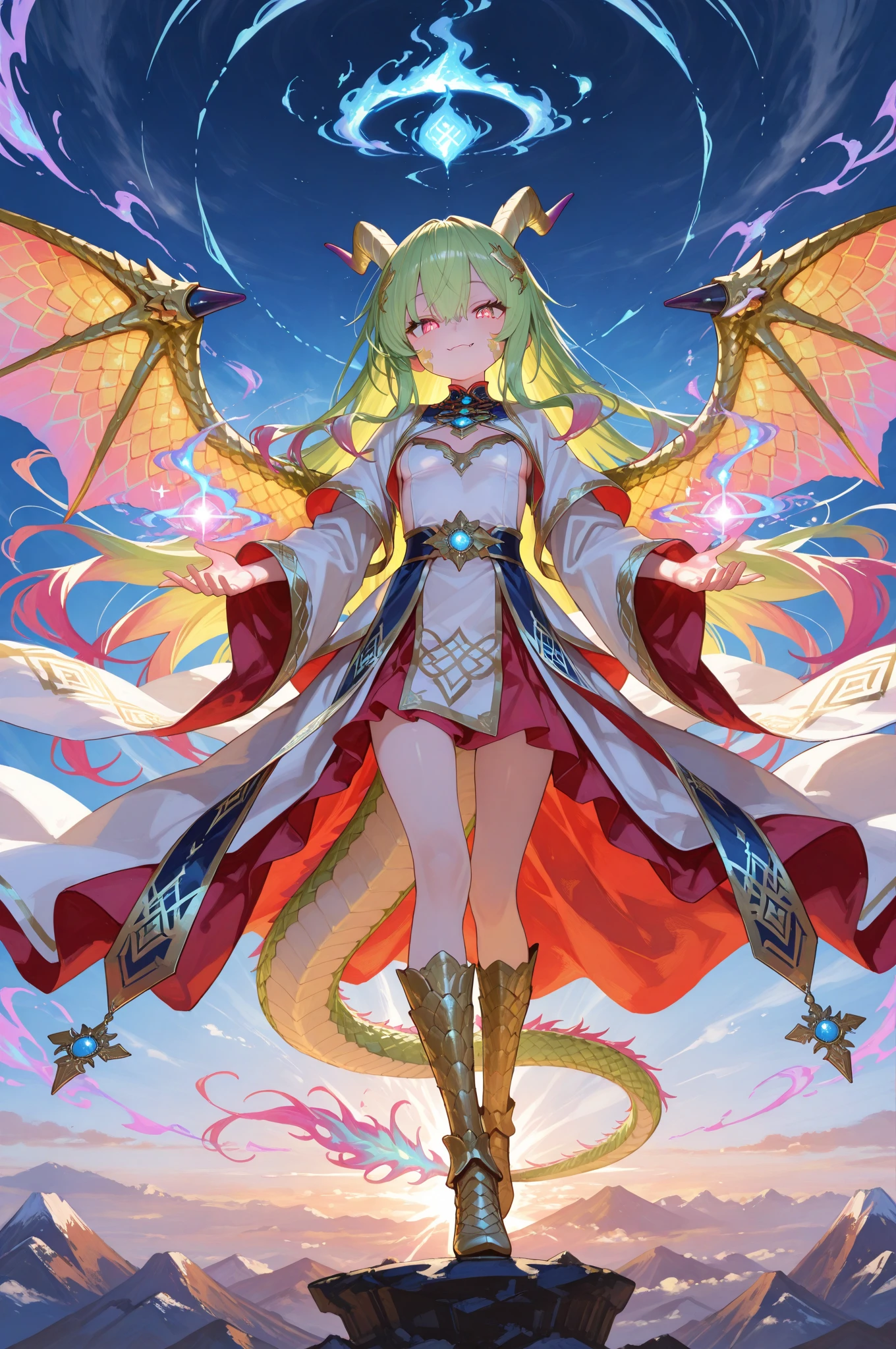 generate a sitting down with unique pose upto high angle view image of detailed photo hyperrealistic 8bit cubbism pixel detailed mysterious pink demonic fox, badass with intricate golden engrave symbols with anime artstyle fiery eyes a elongated tattered green divinal robe with cursive marking , doing a unique pose in a background full of details a ancient temple , filled with moss and eerie waterfall , with gigantic post using , super refined details clear clarity , high definition , unreal engine in super hd , high definition 32k resolution