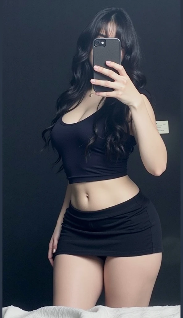 Araffe asian woman with long black hair and black lingerie, her navel is exposed, cruel korean goth girl, 18 anos, 2 Modelo feminina de 4 anos, 1 6 anos, ela tem cerca de 20 anos, ela tem cerca de 2 0 anos, sexy :8, Bonito midriff, lingerie preta fina, tiny black bra