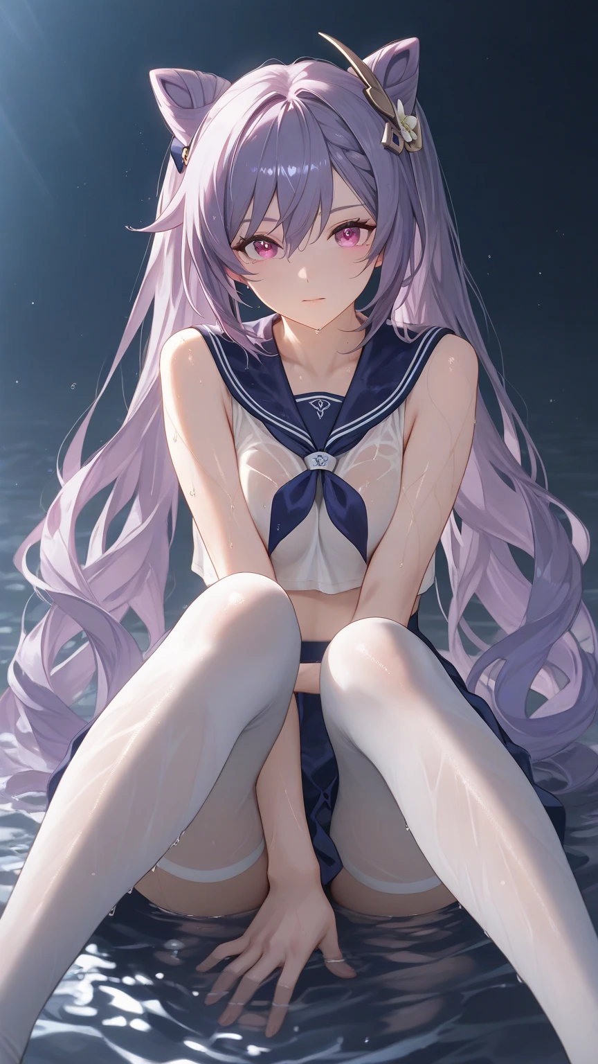 nepgear_School swim wear_Black knee socks_Wet