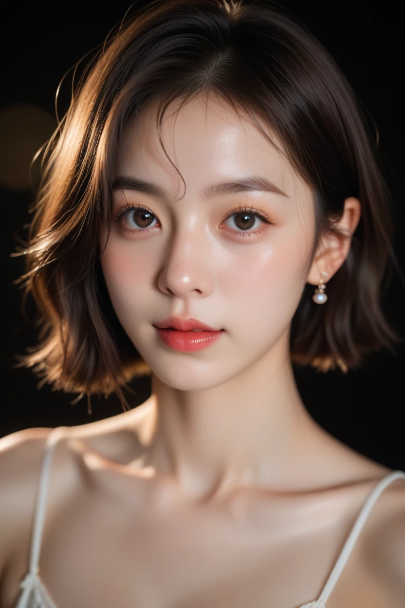 (Photo Real:1.4), (hyper realisitic:1.4), (Smooth lighting:1.05), 1 girl, sorrowful, looking away, Close-up of the face, Soft lighting, Back lighting, (Finest Real Textured Skins), Super fine face, glowy skin, retinas, Anatomically correct, acurate, (Wavy medium Hair:1.1), Textured skin, High quality, high details, Best Quality, High resolution,