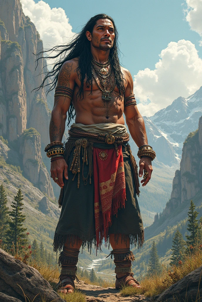 Tecum uman Guatemala the quiche warrior at the end of a battle in the valley
