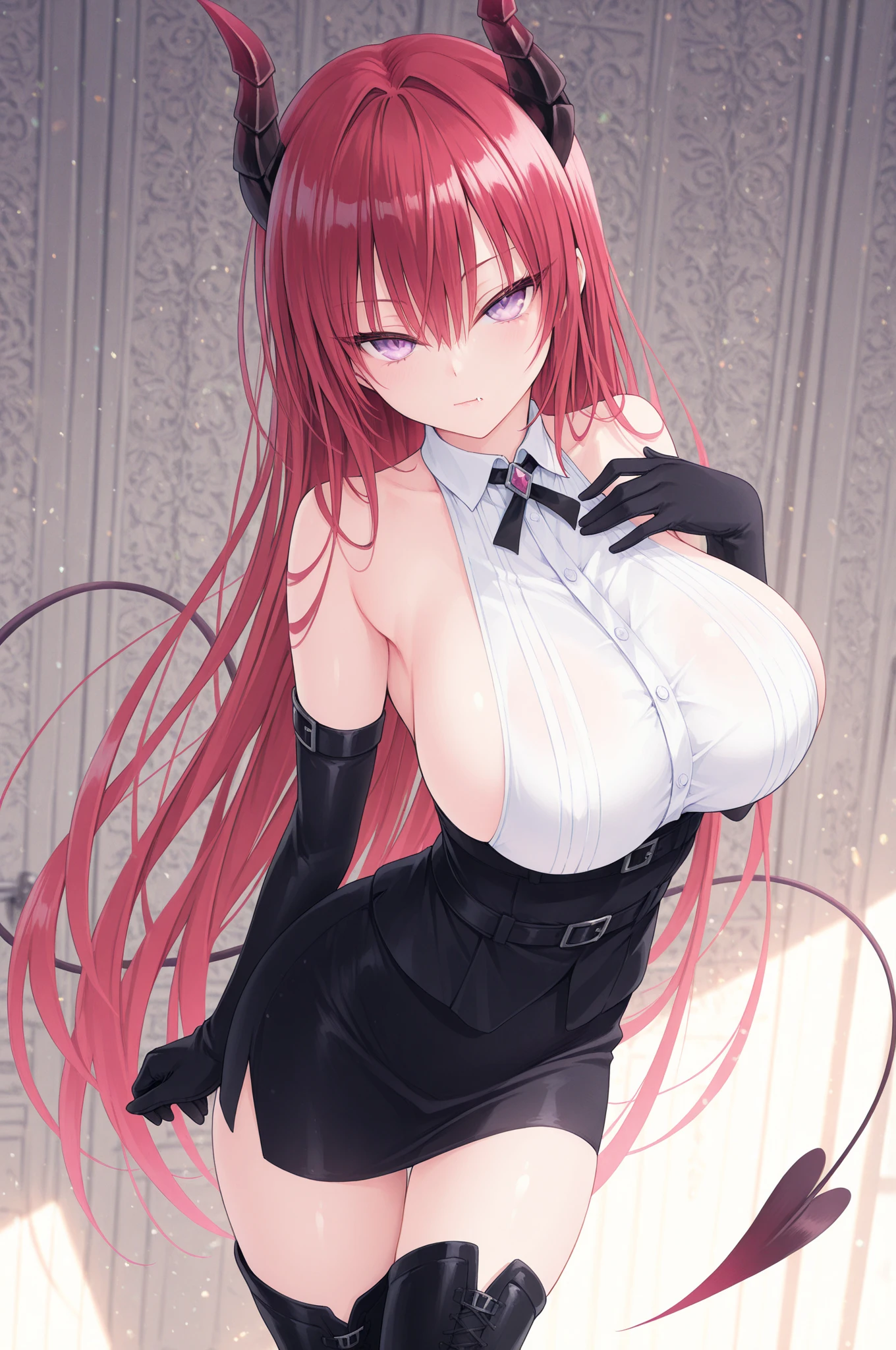 ((Best quality, 8K, Yes, Masterpiece :1.3)), Sharp focus :1.2, perfect figure beautiful woman:1.4, Slim abs:1.2, ((Layered Hair Style, huge tit:1.2)), (Tank top shirt:1.1 ), (the street:1.2), Highly detailed facial and skin texture, A detailed eye, 二重まぶた, seductiv,short skirt,Skirt that wraps hips,Big breasts don't leak, High-definition facial features,8K
