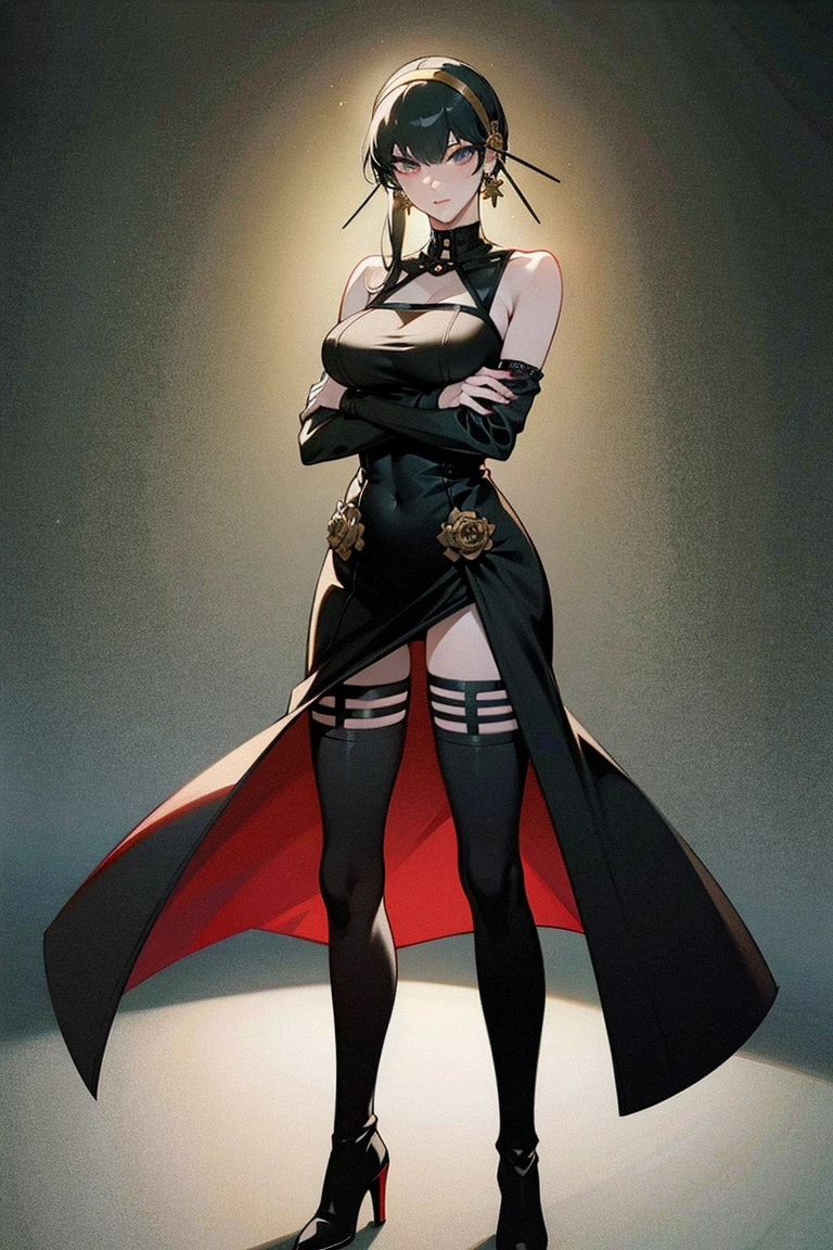 A closeup of a woman and some other poses, concept art, character content art,1girl, highres, sharp focus, pixiv masterpiece, ((intricate details)), highly detailed,highly detailed exquisite fanart, commission for high resolution, one eye, detailed eyes, pale skin, fair skin, short hair, black hair, cat eyes, eyes with cat pupil, muscular!, abdomen, pointy ear, vampire, costume: mercenary outfit, long coat, gothic style clothing, Underworld style clothing, neckline, revealing neckline, joy ride style, ilya kuvshinov,Anime Moe Artstyle, Female anime character, Anime character,